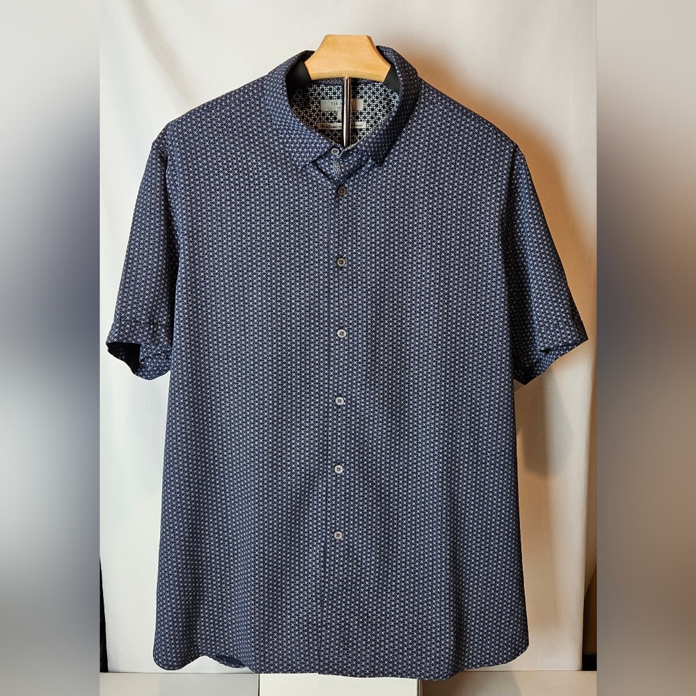 Ted Baker Mens Button-Up Short Sleeve Shirt Size 7